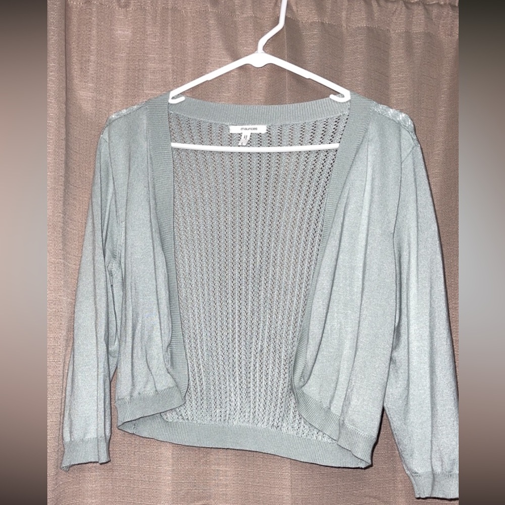 Maurices Mint Seafoam Green Cropped Boléro Cardigan L